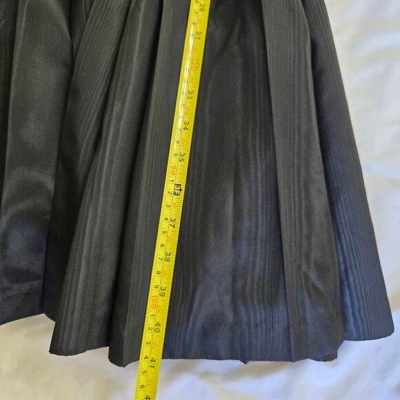 David Meister Vtg 90s Retro Classic Black Taffeta Velvet Bow Black Midi Dress 8 - Picture 12 of 12